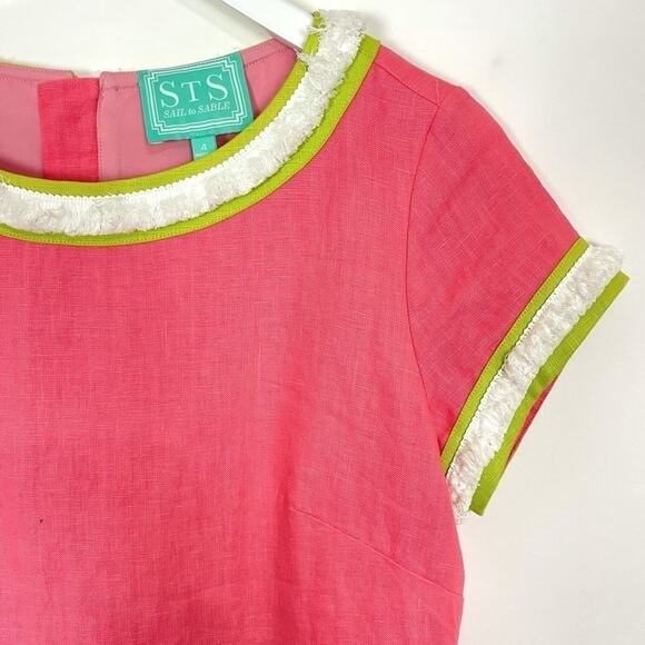 Sail To Sable Pink Linen Fringe Dress - Picture 3 of 9